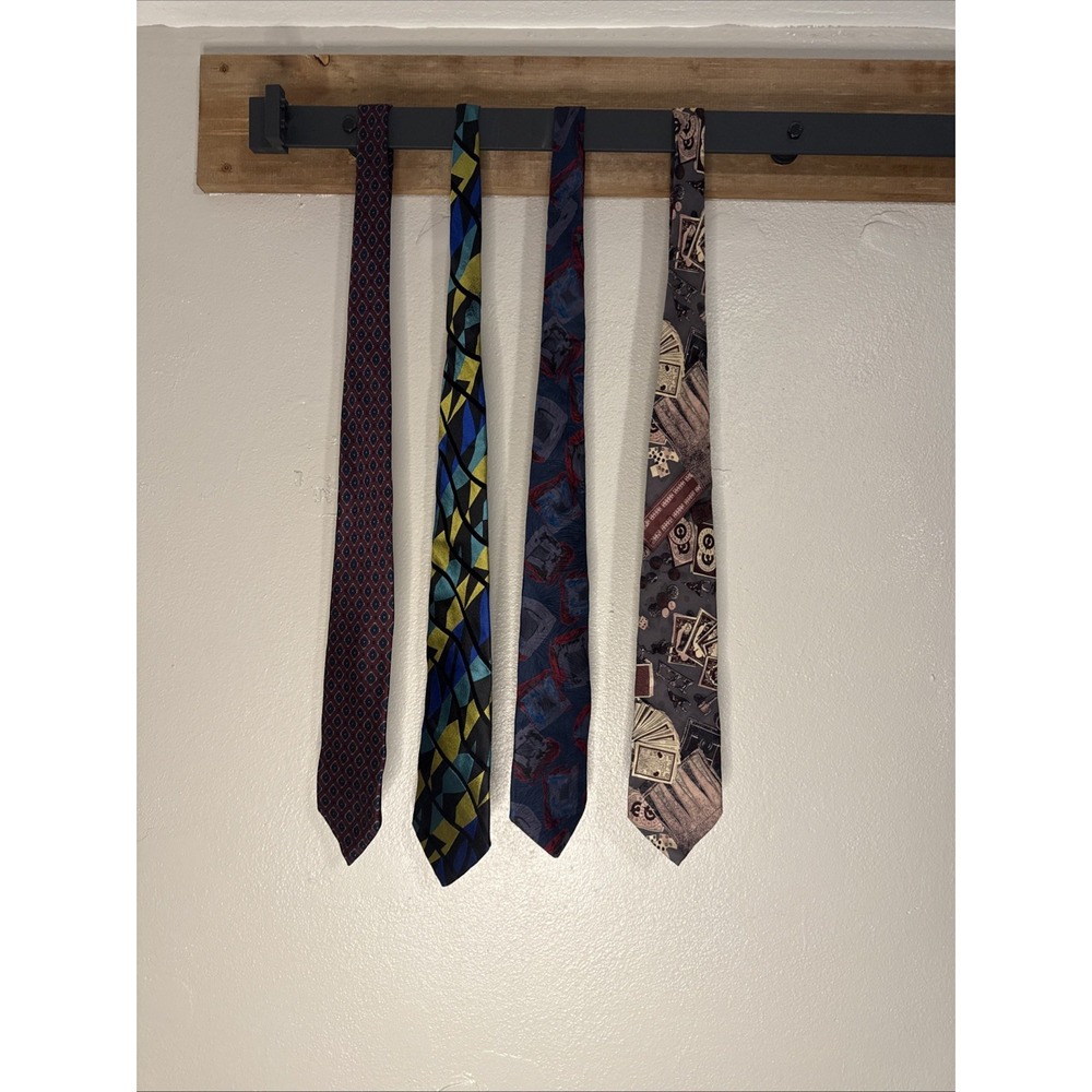 Lot Of 4 Vintage Silk Men's Neck Ties Uomo Volonte, Robert Talbott, Swindon & LP